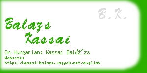 balazs kassai business card